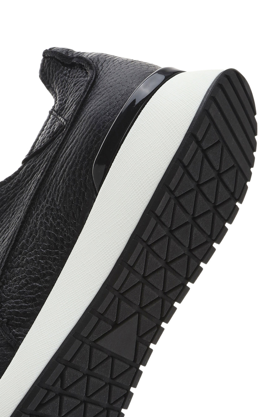 Erkek Siyah Bağcıklı Kalın Tabanlı Deri Casual Sneaker