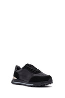 Erkek Siyah Bağcıklı Deri Sneaker | Derimod