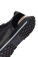 Erkek Siyah Bağcıklı Deri Sneaker | Derimod