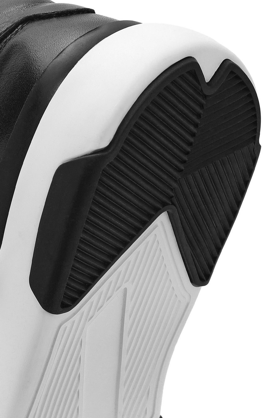 Erkek Siyah Bağcıklı Deri Sneaker