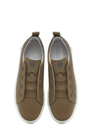 Erkek Bej Bağcıklı Deri Sneaker | Derimod