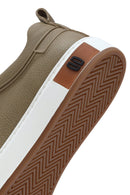 Erkek Bej Bağcıklı Deri Sneaker | Derimod