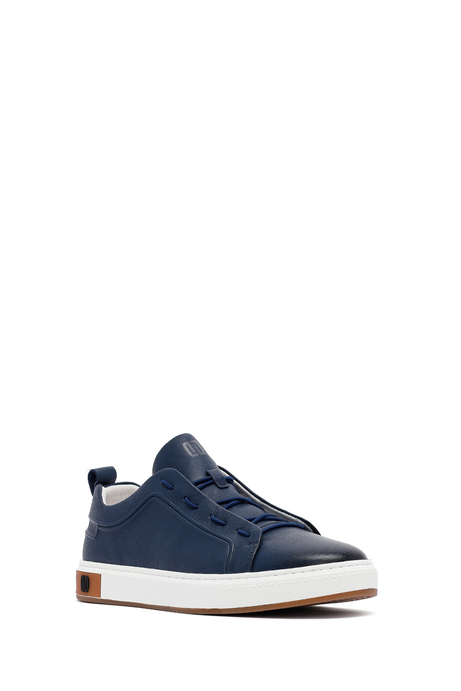 Men's Navy Blue Lace-Up Leather Sneaker