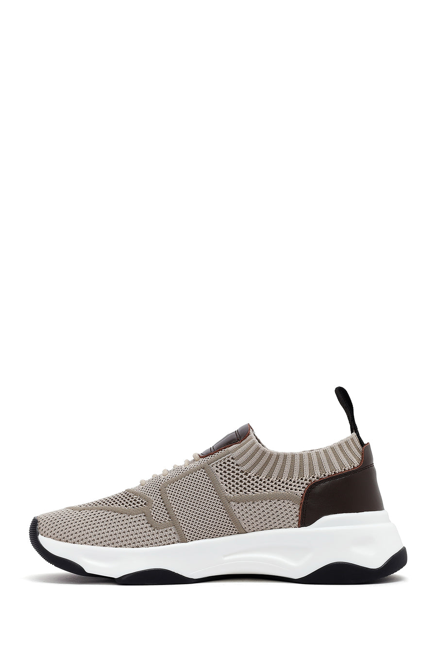 Derimod Zero Men's Beige Thick-Soled Fabric Sneakers