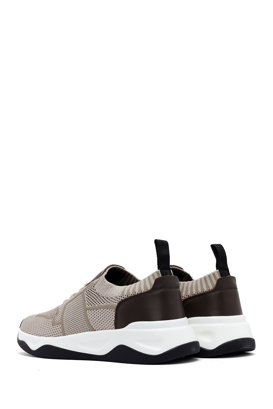 Derimod Zero Men's Beige Thick-Soled Fabric Sneakers