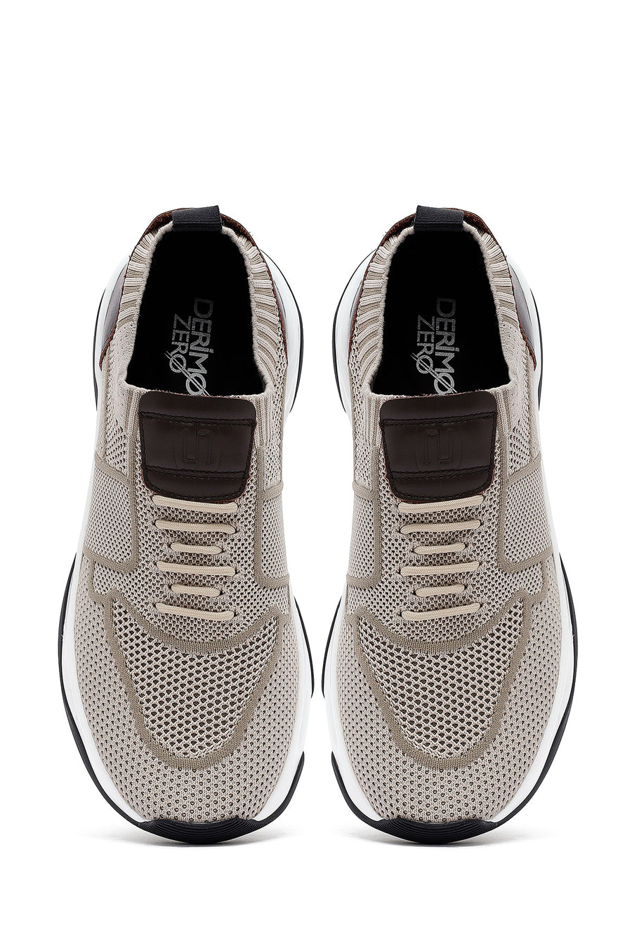 Derimod Zero Men's Beige Thick-Soled Fabric Sneakers
