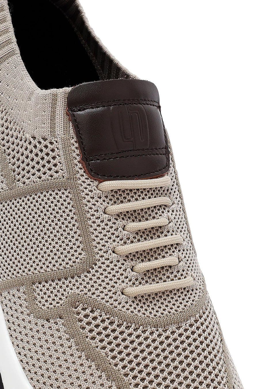 Derimod Zero Men's Beige Thick-Soled Fabric Sneakers