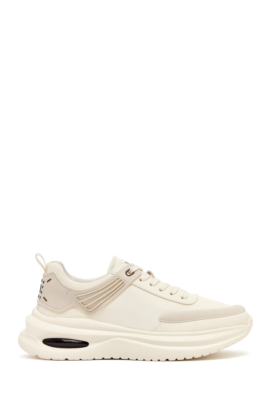 Erkek Bej Bağcıklı Kalın Tabanlı Kumaş Sneaker 25SFD69226F | Derimod