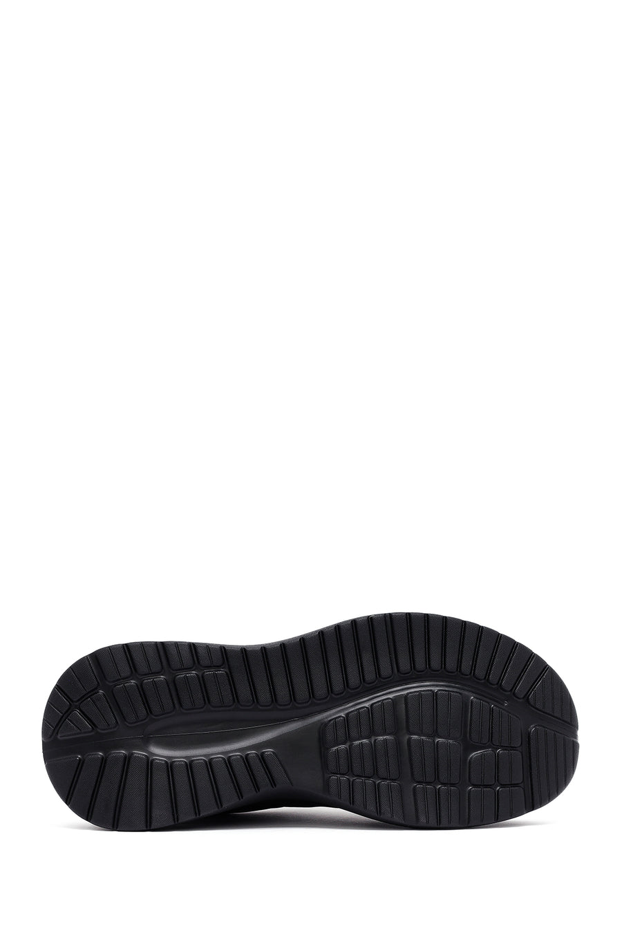 Men's Black Lace-Up Thick-Sole Fabric Sneakers