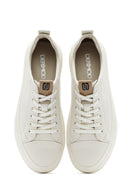 Men's White Lace-up Leather Sneaker | Derimod