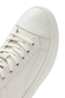 Men's White Lace-up Leather Sneaker | Derimod