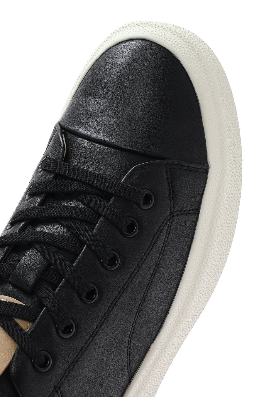 Men's Black Lace-up Leather Sneaker