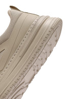 Men's Beige Lace-Up Thick-Sole Sneakers | Derimod