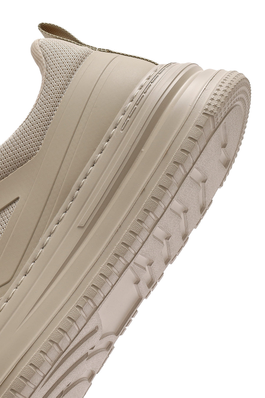 Men's Beige Lace-Up Thick-Sole Sneakers