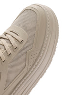 Men's Beige Lace-Up Thick-Sole Sneakers | Derimod