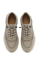 Erkek Bej Bağcıklı Deri Sneaker | Derimod