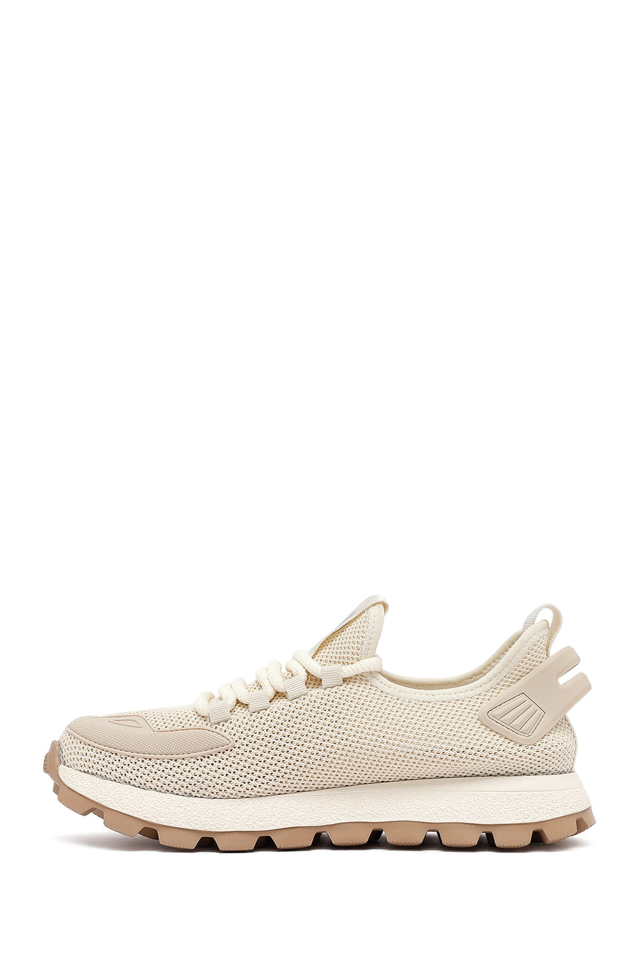 Derimod Zero Men's Beige Laced Thick Soled Fabric Sneakers