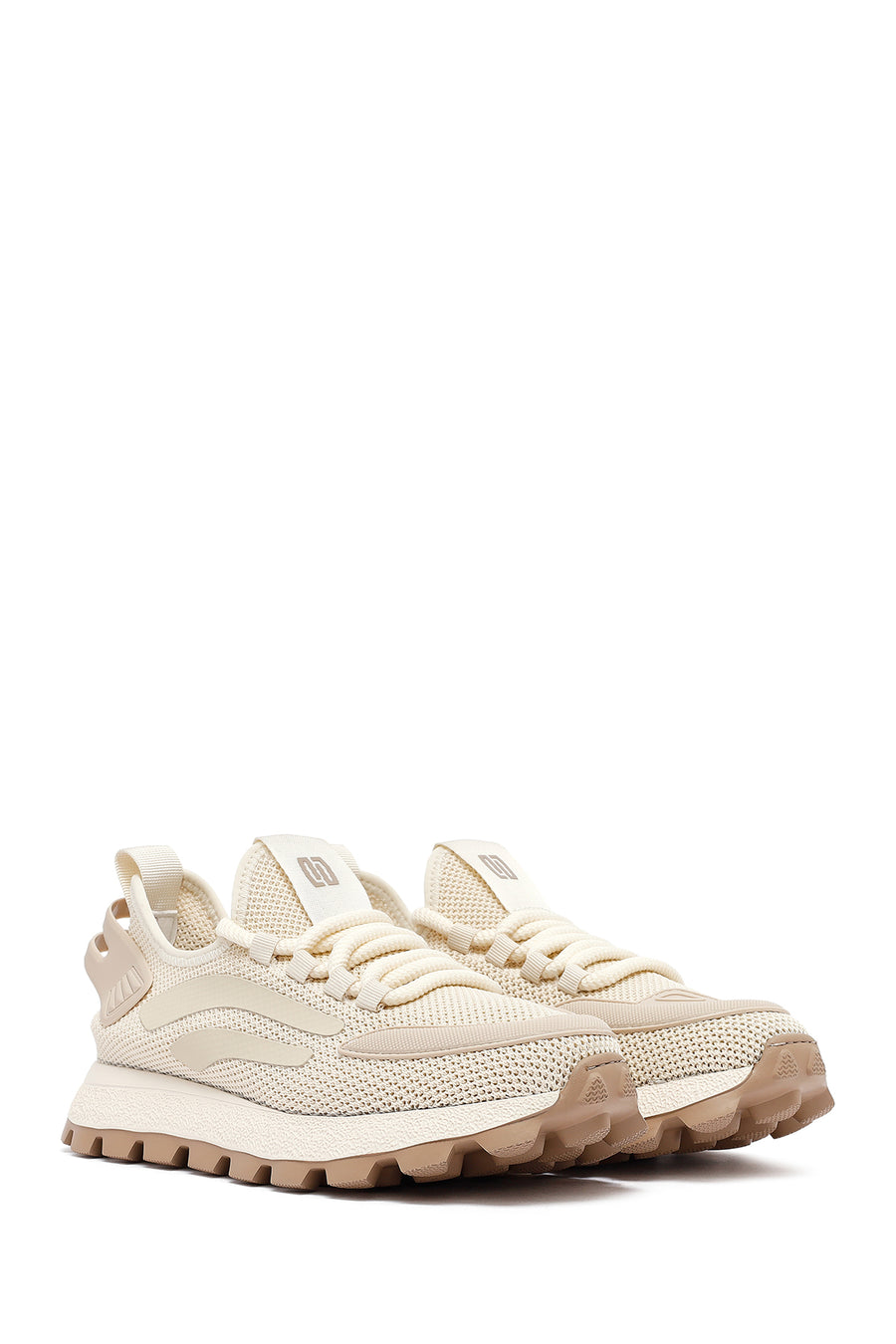 Derimod Zero Men's Beige Laced Thick Soled Fabric Sneakers
