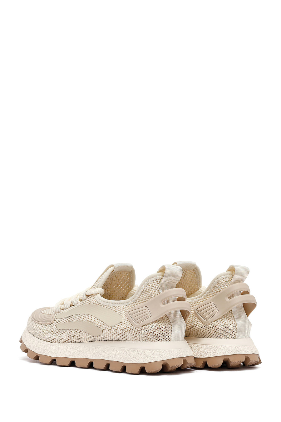 Derimod Zero Men's Beige Laced Thick Soled Fabric Sneakers
