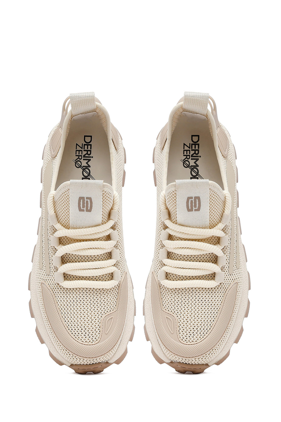 Derimod Zero Men's Beige Laced Thick Soled Fabric Sneakers