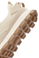 Derimod Zero Erkek Bej Bağcıklı Kalın Tabanlı Kumaş Sneaker | Derimod