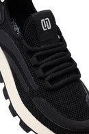 Derimod Zero Erkek Siyah Bağcıklı Kalın Tabanlı Kumaş Sneaker | Derimod