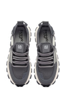 Derimod Zero Erkek Gri Bağcıklı Kalın Tabanlı Kumaş Sneaker | Derimod