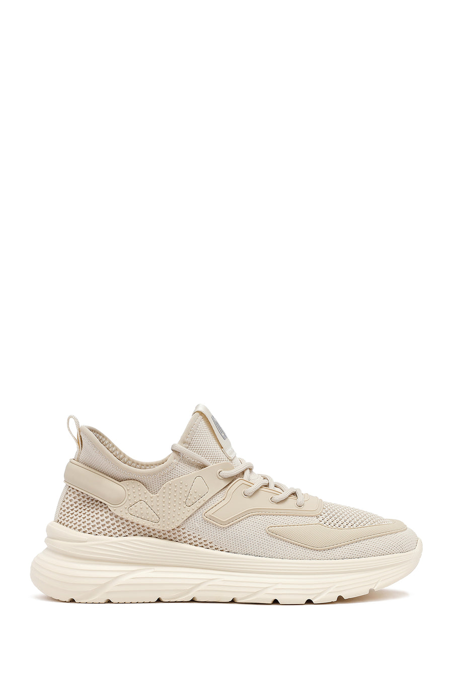 Derimod Zero Erkek Bej Bağcıklı Kalın Tabanlı Kumaş Sneaker 25SFD69426F | Derimod