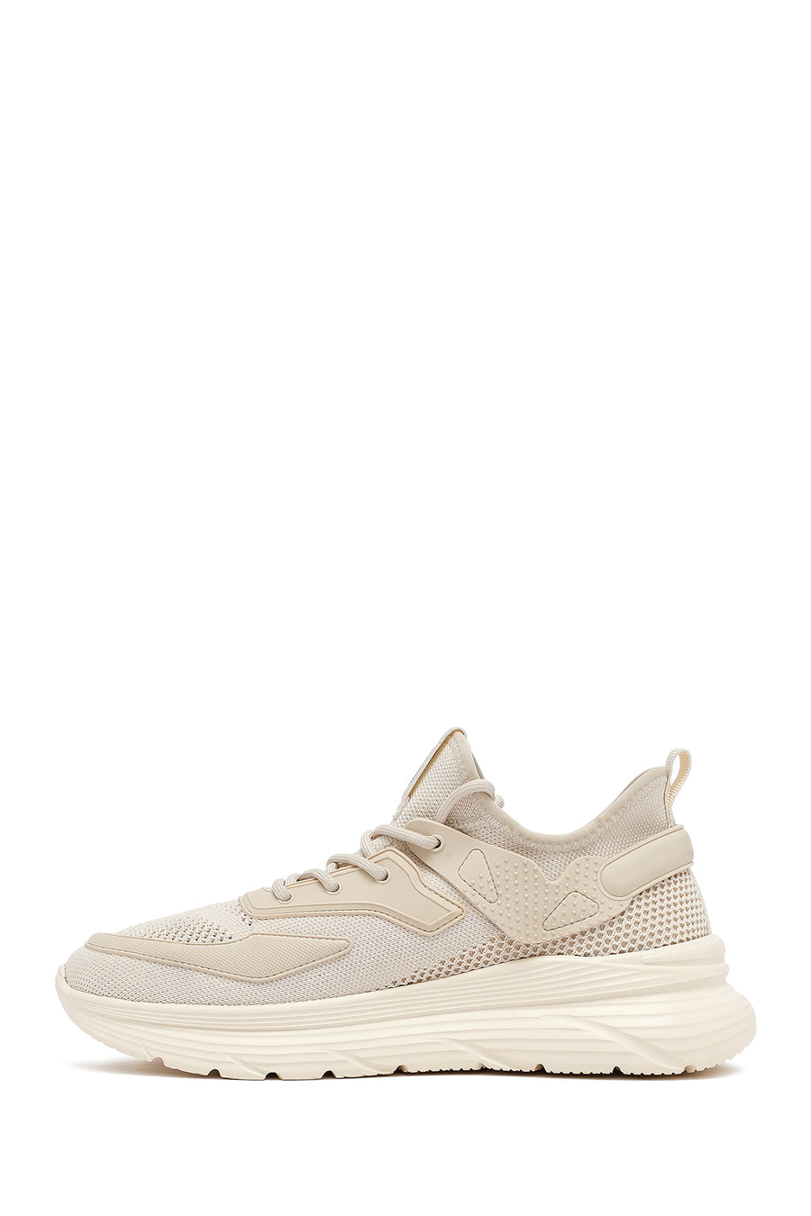 Derimod Zero Erkek Bej Bağcıklı Kalın Tabanlı Kumaş Sneaker