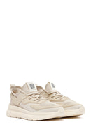 Derimod Zero Men's Beige Laced Thick Soled Fabric Sneakers | Derimod