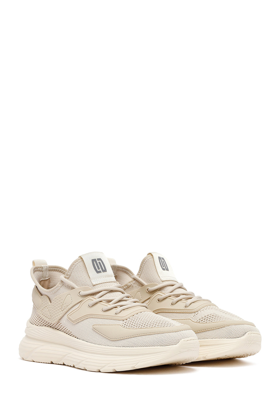 Derimod Zero Erkek Bej Bağcıklı Kalın Tabanlı Kumaş Sneaker