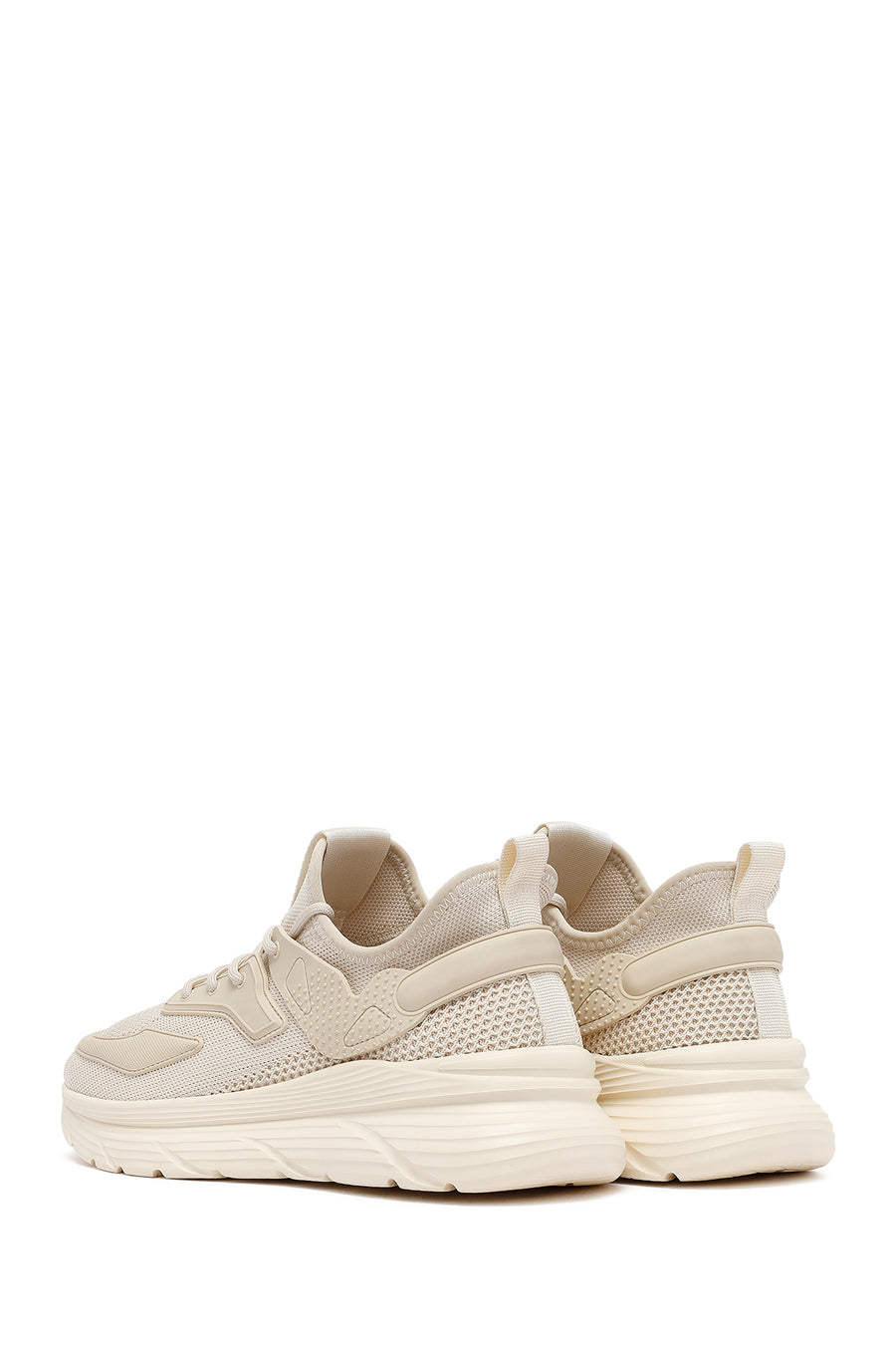 Derimod Zero Erkek Bej Bağcıklı Kalın Tabanlı Kumaş Sneaker