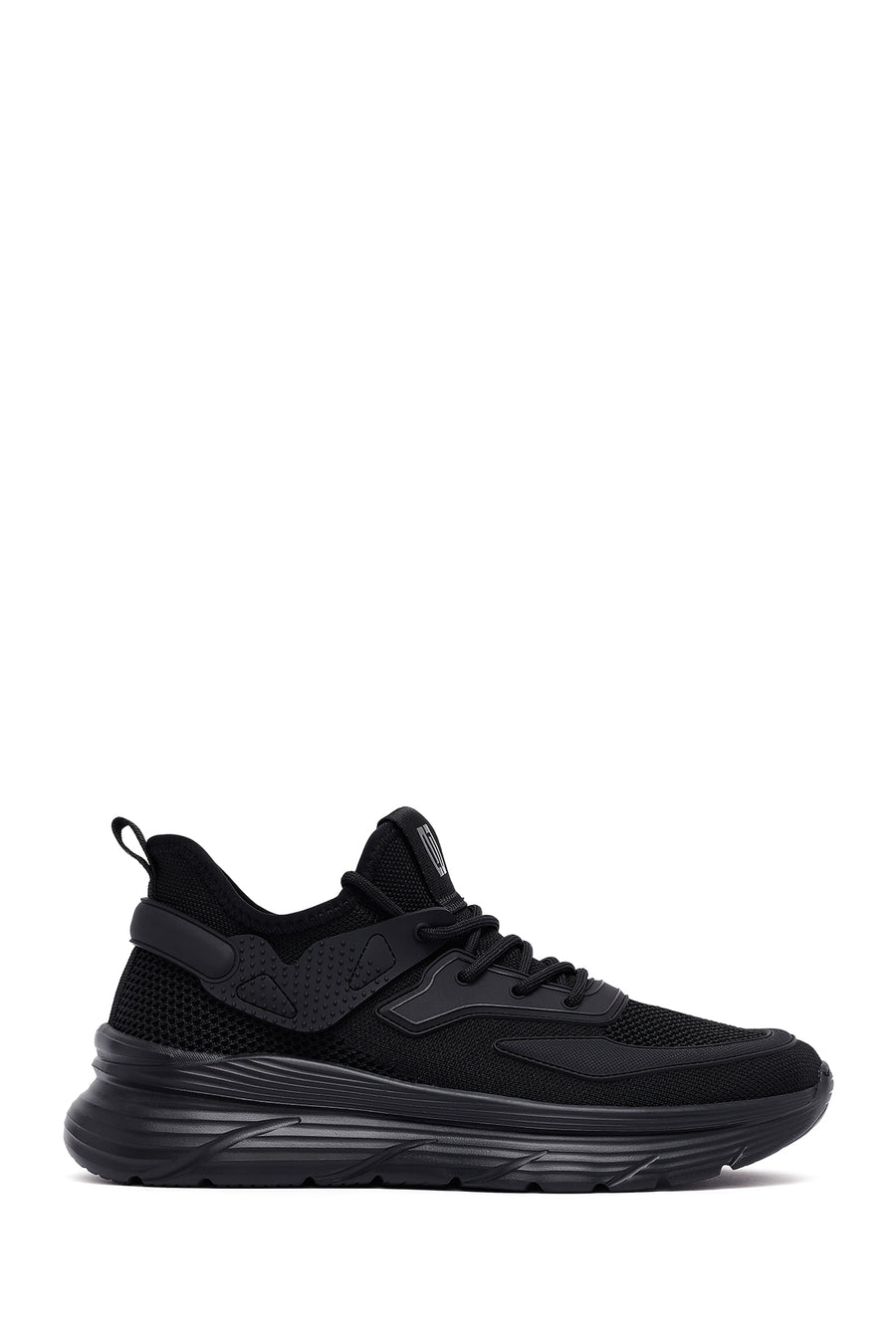 Derimod Zero Erkek Siyah Bağcıklı Kalın Tabanlı Kumaş Sneaker 25SFD69426F | Derimod