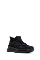 Derimod Zero Men's Black Lace-Up Thick-Sole Fabric Sneaker | Derimod