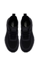 Derimod Zero Men's Black Lace-Up Thick-Sole Fabric Sneaker | Derimod