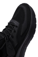 Derimod Zero Men's Black Lace-Up Thick-Sole Fabric Sneaker | Derimod