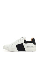 Erkek Beyaz Bağcıklı Kalın Tabanlı Deri Sneaker | Derimod