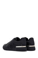 Erkek Siyah Bağcıklı Kalın Tabanlı Deri Sneaker | Derimod