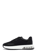 Derimod Zero Men's Black Lace-Up Thick Sole Leather Sneakers | Derimod