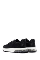 Derimod Zero Men's Black Lace-Up Thick Sole Leather Sneakers | Derimod