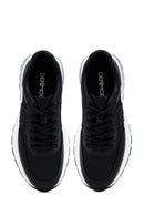 Derimod Zero Men's Black Lace-Up Thick Sole Leather Sneakers | Derimod