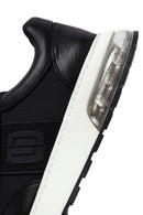 Derimod Zero Men's Black Lace-Up Thick Sole Leather Sneakers | Derimod