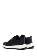 Erkek Siyah Bağcıklı Kalın Tabanlı Deri Sneaker | Derimod