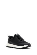 Erkek Siyah Bağcıklı Kalın Tabanlı Deri Sneaker | Derimod