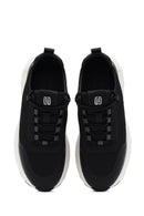 Erkek Siyah Bağcıklı Kalın Tabanlı Deri Sneaker | Derimod