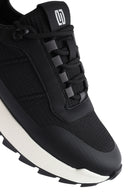 Erkek Siyah Bağcıklı Kalın Tabanlı Deri Sneaker | Derimod