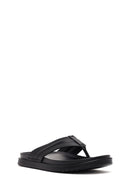 Erkek Siyah Deri Terlik | Derimod