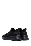 Derimod Zero Men's Black Lace-Up Thick-Sole Fabric Sneaker | Derimod