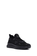 Derimod Zero Men's Black Lace-Up Thick-Sole Fabric Sneaker | Derimod