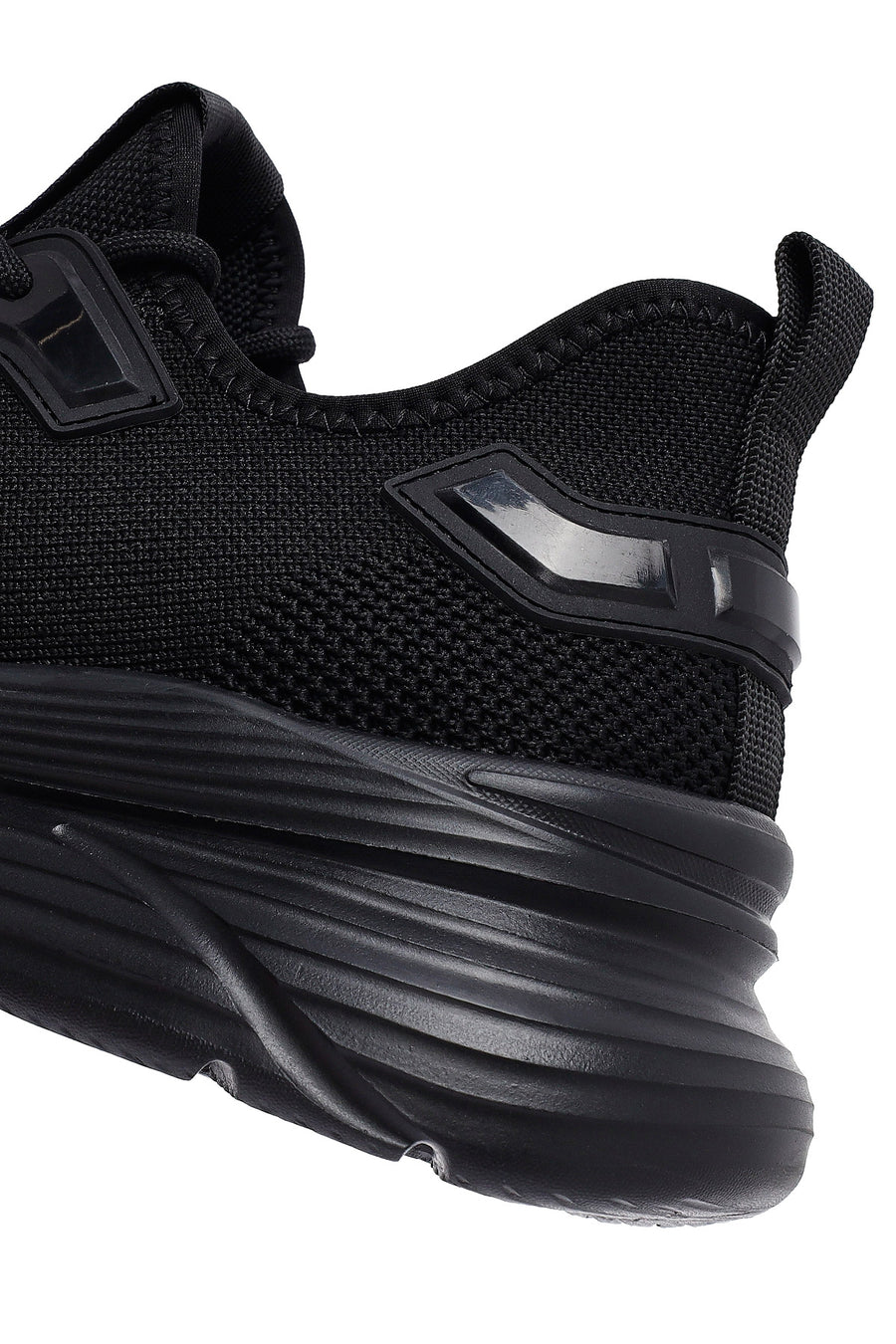 Derimod Zero Men's Black Lace-Up Thick-Sole Fabric Sneaker